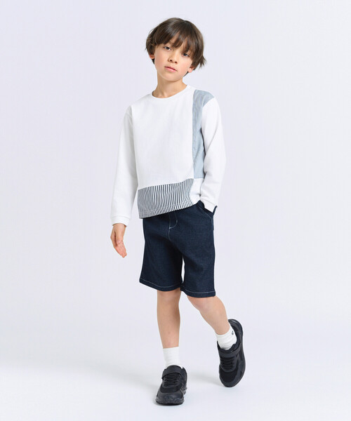 COMME CA ISM（コムサイズム）の「デニムライクジャージー ハーフパンツ（デニムパンツ・キッズ・ネイビー・110cm/100cm/120cm/130cm/140cm/150cm）」の2枚目の写真