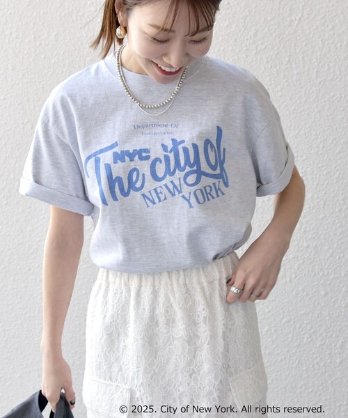 GOOD ROCK SPEED(グッドロックスピード)の「GOOD ROCK SPEED:〈洗濯機可能〉NYC カラー ロゴ プリント TEE(Tシャツ/カットソー・レディース・グリーン/ホワイト/ライトグレー・ONE SIZE)」の16枚目の写真