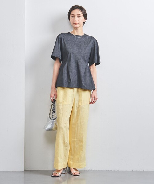 UNITED ARROWS（ユナイテッドアローズ）の「リネン パッチポケット イージーパンツ WHITE/YELLOW（その他パンツ・レディース・ホワイト/イエロー・34/36/38）」の5枚目の写真