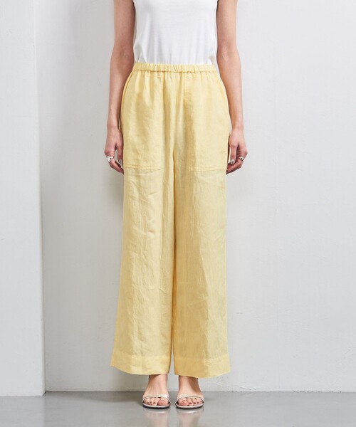UNITED ARROWS（ユナイテッドアローズ）の「リネン パッチポケット イージーパンツ WHITE/YELLOW（その他パンツ・レディース・ホワイト/イエロー・34/36/38）」の9枚目の写真
