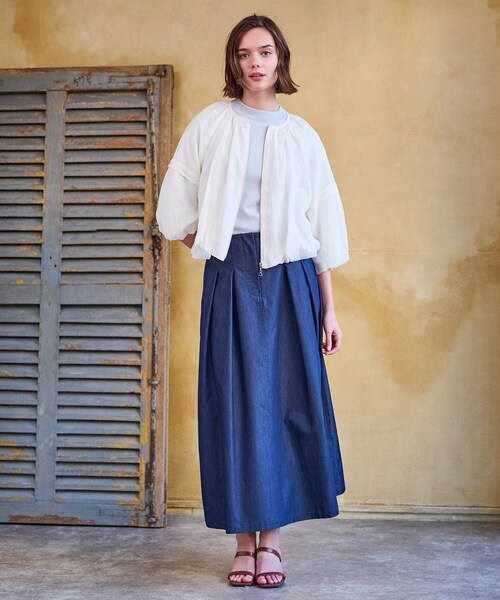 DRESSTERIOR(ドレステリア)の「【洗える/リネン100%】ウォッシャブルペーパーリネンブルゾン(ブルゾン・レディース・オフホワイト/ブラック/ライトパープル・34/36/38)」の5枚目の写真