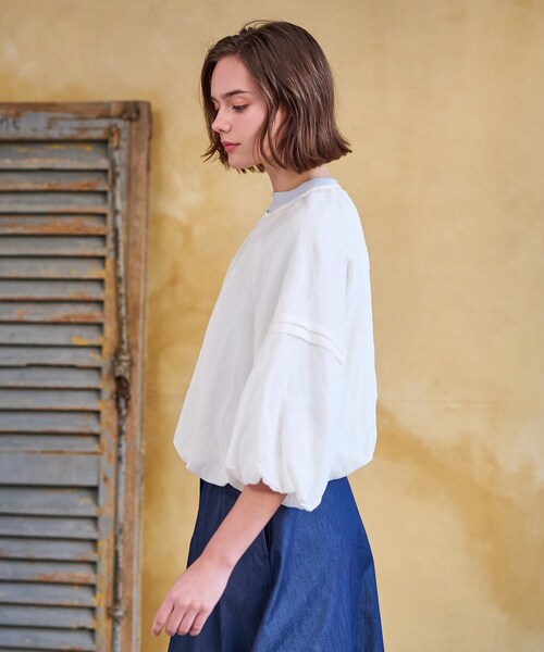 DRESSTERIOR(ドレステリア)の「【洗える/リネン100%】ウォッシャブルペーパーリネンブルゾン(ブルゾン・レディース・オフホワイト/ブラック/ライトパープル・34/36/38)」の10枚目の写真