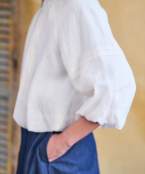 DRESSTERIOR(ドレステリア)の「【洗える/リネン100%】ウォッシャブルペーパーリネンブルゾン(ブルゾン・レディース・オフホワイト/ブラック/ライトパープル・34/36/38)」の16枚目の写真