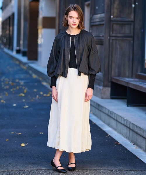 DRESSTERIOR(ドレステリア)の「【洗える/リネン100%】ウォッシャブルペーパーリネンブルゾン(ブルゾン・レディース・オフホワイト/ブラック/ライトパープル・34/36/38)」の20枚目の写真