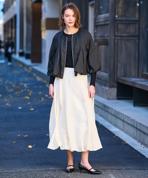 DRESSTERIOR(ドレステリア)の「【洗える/リネン100%】ウォッシャブルペーパーリネンブルゾン(ブルゾン・レディース・オフホワイト/ブラック/ライトパープル・34/36/38)」の21枚目の写真