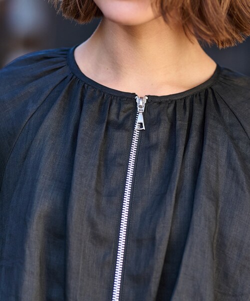 ドレステリア【洗える/リネン100％】ウォッシャブルペーパーリネンブルゾン セール】【洗える/リネン100％】ウォッシャブルペーパーリネンブルゾン