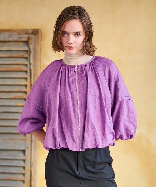 ドレステリア【洗える/リネン100％】ウォッシャブルペーパーリネンブルゾン 洗える/リネン100％】ウォッシャブルペーパーリネンブルゾン（ブルゾン