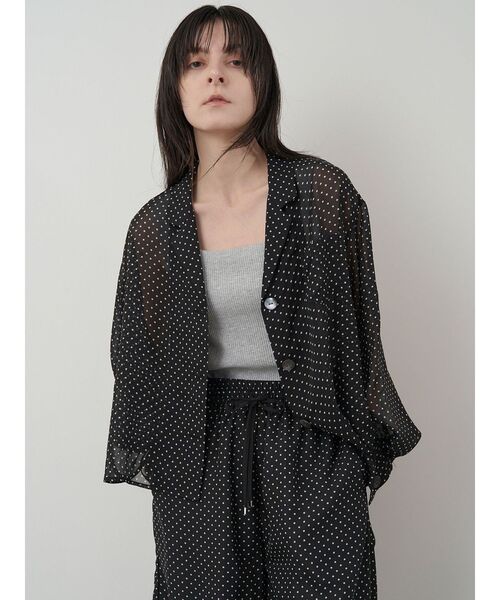 ELENDEEK(エレンディーク)の「ドットシアーシャツ【セットアップ対応】(シャツ/ブラウス・レディース・オフホワイト/ブラック・FREE)」の11枚目の写真