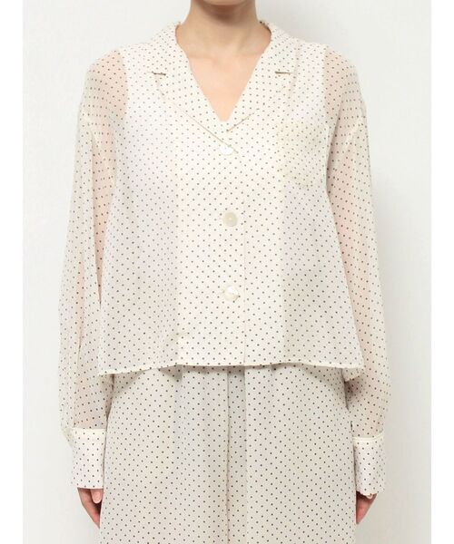 ELENDEEK(エレンディーク)の「ドットシアーシャツ【セットアップ対応】(シャツ/ブラウス・レディース・オフホワイト/ブラック・FREE)」の16枚目の写真