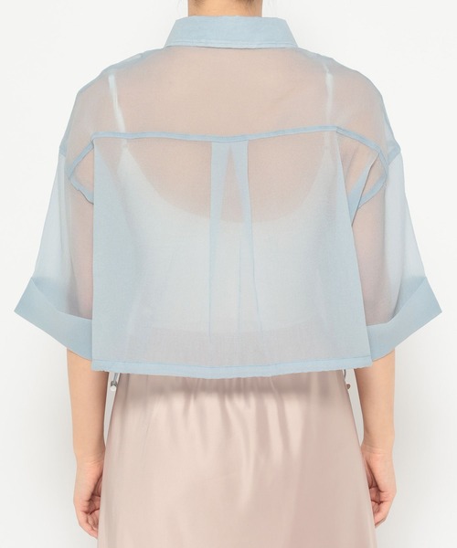 mysty woman（ミスティウーマン）の「ワイドスリーブ裾ドロストシャツ  315434（シャツ/ブラウス・レディース・ライトベージュ/ライトブルー/ブラック・FREE）」の12枚目の写真