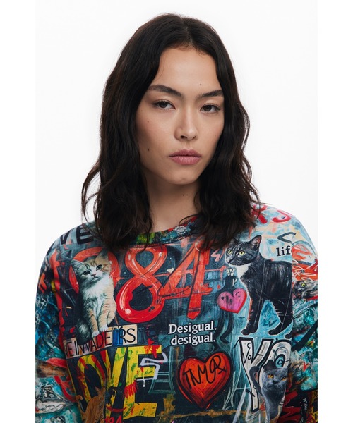 Desigual(デシグアル)の「グラフィティアートクロップドスウェット ミニ丈(スウェット・レディース・ブラック・XL/L/M/S/XS)」の7枚目の写真