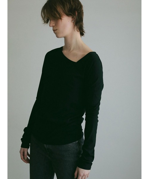 HER.（ハー）の「アシメネックカットソー（Tシャツ/カットソー・レディース・ブラック/オフホワイト・フリー）」の6枚目の写真
