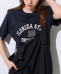 ヴィンテージ風カレッジロゴ スーピマ半袖Tシャツ