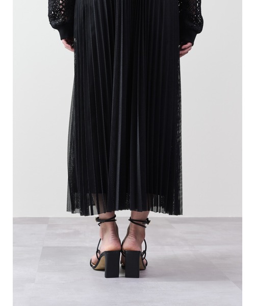 DOLLUPOOPS（ドールアップウップス）の「メッシュプリーツサロペットワンピース（ワンピース・レディース・ブラック/カーキ・38）」の13枚目の写真