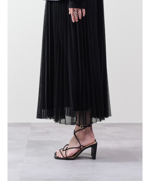 DOLLUPOOPS（ドールアップウップス）の「メッシュプリーツサロペットワンピース（ワンピース・レディース・ブラック/カーキ・38）」の14枚目の写真