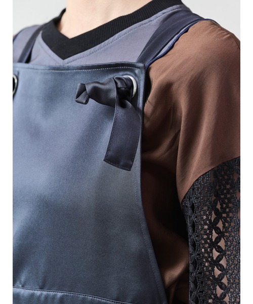 DOLLUPOOPS（ドールアップウップス）の「メッシュプリーツサロペットワンピース（ワンピース・レディース・ブラック/カーキ・38）」の18枚目の写真