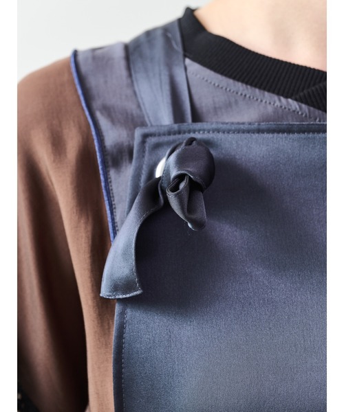 DOLLUPOOPS（ドールアップウップス）の「メッシュプリーツサロペットワンピース（ワンピース・レディース・ブラック/カーキ・38）」の21枚目の写真