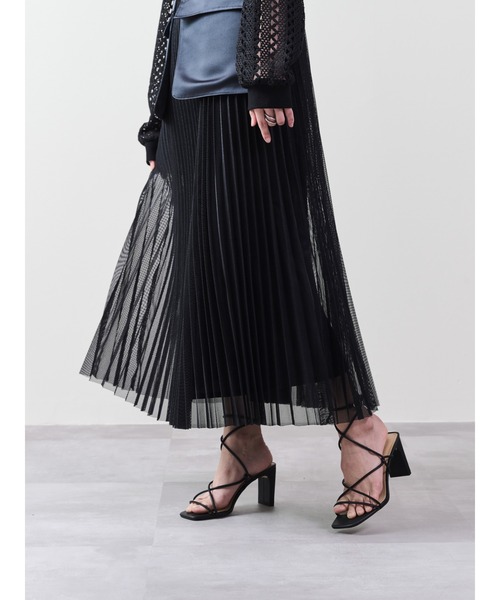 DOLLUPOOPS（ドールアップウップス）の「メッシュプリーツサロペットワンピース（ワンピース・レディース・ブラック/カーキ・38）」の22枚目の写真