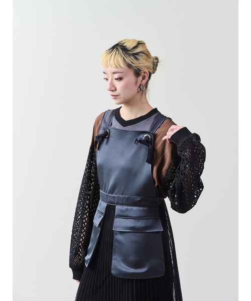 セール】メッシュプリーツサロペットワンピース（ワンピース