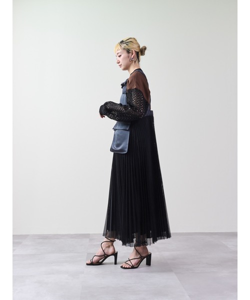 セール】メッシュプリーツサロペットワンピース（ワンピース