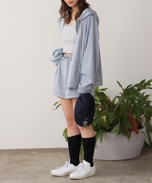 【 ⭕️】nekomimiパーカー&ショートパンツセット 新品未使用✨️ Hatsunex “MITERU” Zip upパーカー（フラミンゴアッシュ
