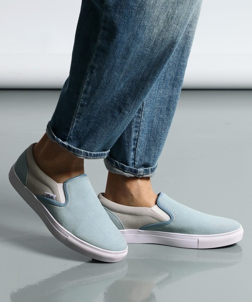 The DUFFER of ST.GEORGE(ザダファーオブセントジョージ)の「DUFFER ORIGINAL SLIP-ON SNEAKERS:DUFFERオリジナル スリッポン スニーカー(スニーカー・メンズ・ネイビー/ライトブルー/アイボリー・SMALL/MEDIUM/LARGE/X-LARGE)」の1枚目の写真