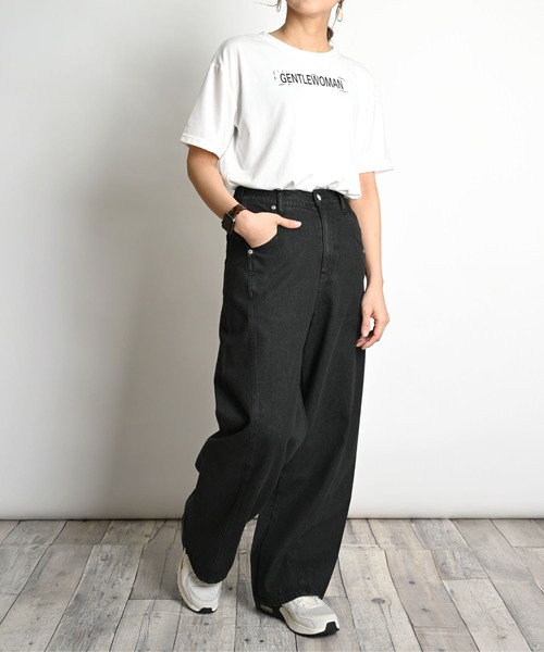 MARAI(マーライ)の「デニムワイドパンツ ジーパン(デニムパンツ・レディース・ブルーパープル/グレー/ブラック・フリー)」の5枚目の写真