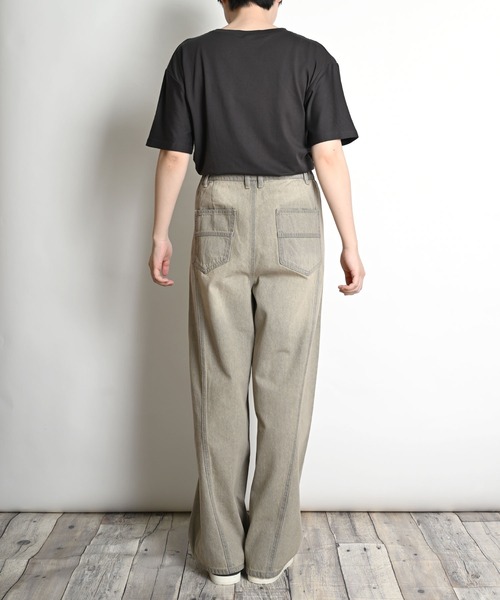 MARAI(マーライ)の「デニムワイドパンツ ジーパン(デニムパンツ・レディース・ブルーパープル/グレー/ブラック・フリー)」の11枚目の写真