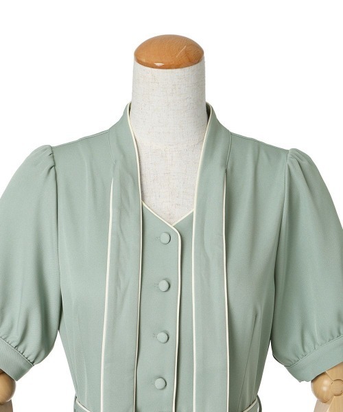 F i.n.t(フィント)の「パイピングボウタイワンピース/ fint フィント(ワンピース・レディース・ホワイト×レッド/ホワイト×グリーン・FREE)」の7枚目の写真