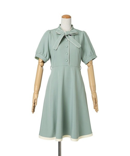 F i.n.t(フィント)の「パイピングボウタイワンピース/ fint フィント(ワンピース・レディース・ホワイト×レッド/ホワイト×グリーン・FREE)」の6枚目の写真