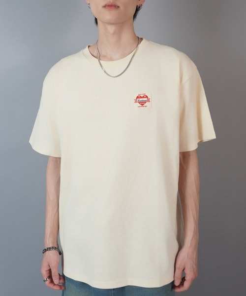 SPINNS（スピンズ）の「短丈サイズが新登場◎ピグメントワンポイントTシャツ/ハートロゴ（Tシャツ/カットソー・メンズ・カーキ系/アイボリー/ブラウン系その他/杢グレー/ブラック系その他/ブラウン系その他2/ブラック系その他2/カーキ系1・ONESIZE/M）」の21枚目の写真