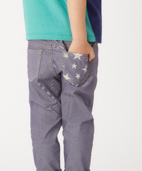 HAKKA KIDS(ハッカキッズ)の「シャリ感ストレッチスリムパンツ(その他パンツ・キッズ・サックスブルー/カーキ/ネイビー・110cm/120cm/130cm/100cm)」の5枚目の写真