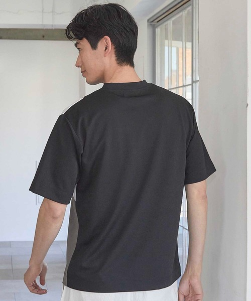UNION STATION（ユニオンステーション）の「パネル切り替え 異素材コンビクルーネックＴ（Tシャツ/カットソー・メンズ・ホワイト/ブラック/ホワイト系その他・M/L/LL）」の13枚目の写真