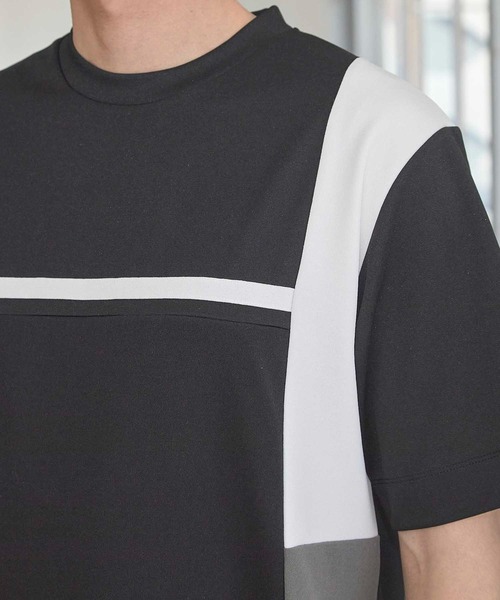 UNION STATION（ユニオンステーション）の「パネル切り替え 異素材コンビクルーネックＴ（Tシャツ/カットソー・メンズ・ホワイト/ブラック/ホワイト系その他・M/L/LL）」の14枚目の写真