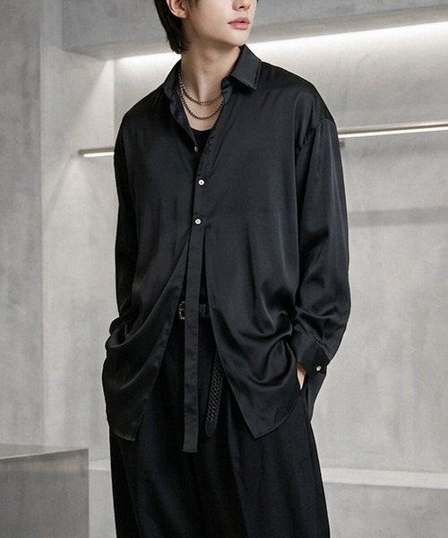 JOHNNY WOLF(ジョニーウルフ)の「ADDICT ドルマンスリーブ スリットデザイン レギュラーカラーシャツ(シャツ/ブラウス・メンズ・ホワイト/グリーン/ブラック/ブルー・S/M/L)」の10枚目の写真
