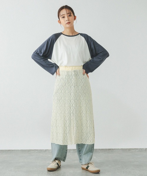 GLOBAL WORK（グローバルワーク）の「レーススカートパンツセット/323264（その他パンツ・レディース・ブラック/アイボリー・MEDIUM/LARGE）」の5枚目の写真