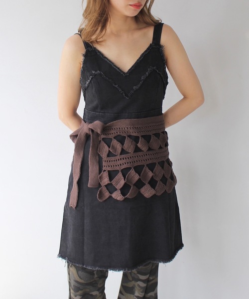 SANSeLF（サンセルフ）の「【SANSeLF】ニットラップスカート sanw25s066（スカート・レディース・ブラウン・FREE）」の2枚目の写真