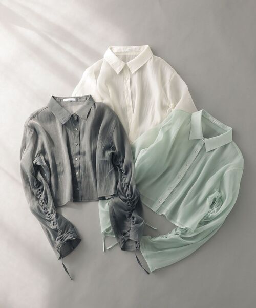 EGOIST（エゴイスト）の「EGOISTドロストシアーシャツ（シャツ/ブラウス・レディース・グレー/ホワイト系その他2/ミント・FREE）」の15枚目の写真