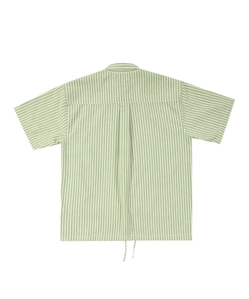 ブラウス シャツ 「UNISEX」SLOW ACID／ストライプハーフシャツ レディース メンズ セール】【UNISEX】SLOW ACID／ストライプハーフシャツ（シャツ
