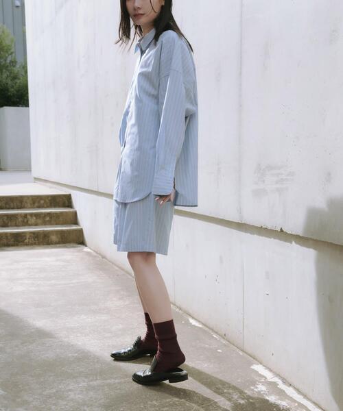 URBAN RESEARCH（アーバンリサーチ）の「new basic　インドスビンコットンストライプハーフパンツ（その他パンツ・レディース・ブルー・FREE）」の6枚目の写真