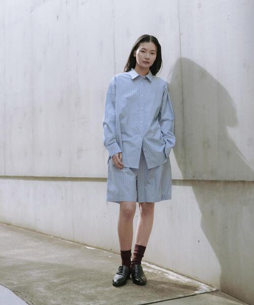 URBAN RESEARCH（アーバンリサーチ）の「new basic　インドスビンコットンストライプハーフパンツ（その他パンツ・レディース・ブルー・FREE）」の10枚目の写真