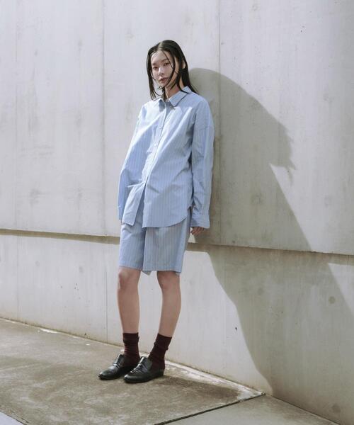 URBAN RESEARCH（アーバンリサーチ）の「new basic　インドスビンコットンストライプハーフパンツ（その他パンツ・レディース・ブルー・FREE）」の11枚目の写真