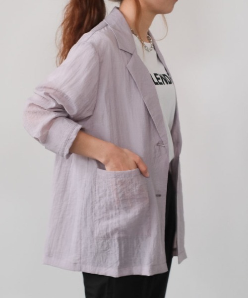 aquagarage（アクアガレージ）の「シアーテーラードジャケット（テーラードジャケット・レディース・ベージュ/アイボリー/ブラック・M）」の10枚目の写真