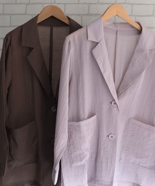 aquagarage（アクアガレージ）の「シアーテーラードジャケット（テーラードジャケット・レディース・ベージュ/アイボリー/ブラック・M）」の15枚目の写真