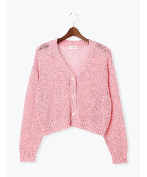 Te chichi TERRASSE(テチチテラス)の「スラブクロップドVネックカーディガン《2025spring catalog item》(カーディガン/ボレロ・レディース・グレー/チャコールグレー/ピンク・F)」の8枚目の写真