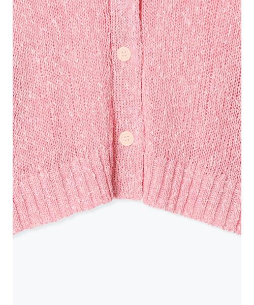 Te chichi TERRASSE(テチチテラス)の「スラブクロップドVネックカーディガン《2025spring catalog item》(カーディガン/ボレロ・レディース・グレー/チャコールグレー/ピンク・F)」の12枚目の写真