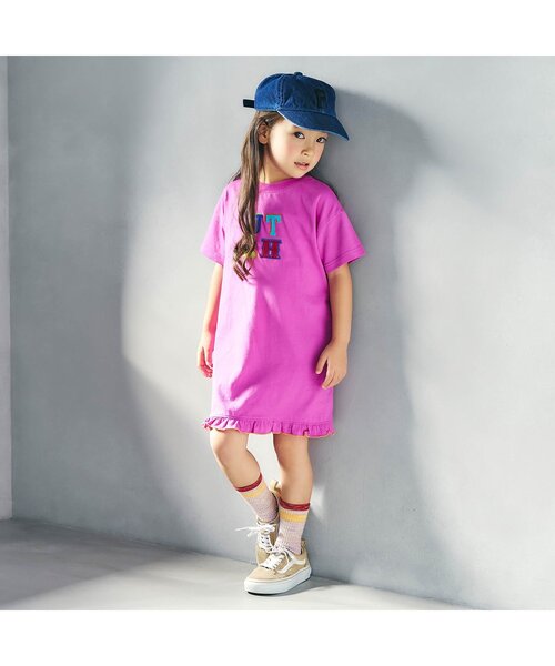 F.O.KIDS（エフオーキッズ）の「【リンク/ジュニア対応】ロゴデザインワンピース（ワンピース・キッズ・オフホワイト/パープル/グリーン・80/90/100/110/120/130/140/150）」の17枚目の写真