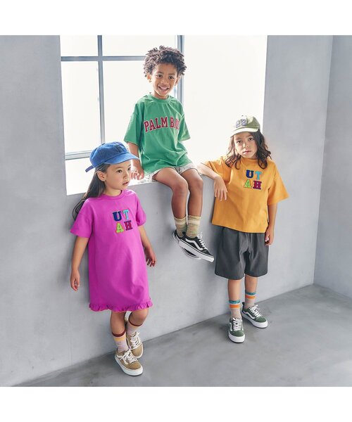 F.O.KIDS（エフオーキッズ）の「【リンク/ジュニア対応】ロゴデザインワンピース（ワンピース・キッズ・オフホワイト/パープル/グリーン・80/90/100/110/120/130/140/150）」の19枚目の写真