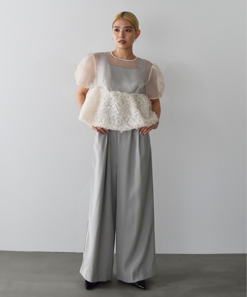swell peplum set up pants dress スウェルぺプラムセットアップ