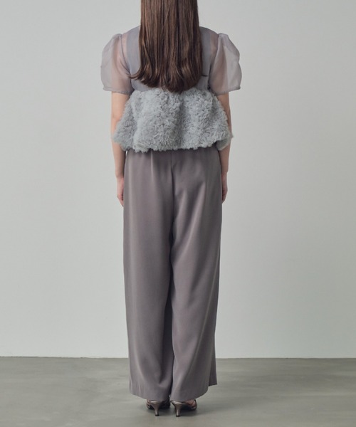 ANDRESD(アンドレスド)の「スウェルぺプラムセットアップパンツドレス / swell peplum set up pants dress(パンツドレス・レディース・ブラック/グレー/ベージュ×ブラック/ミント・S/M/L)」の19枚目の写真